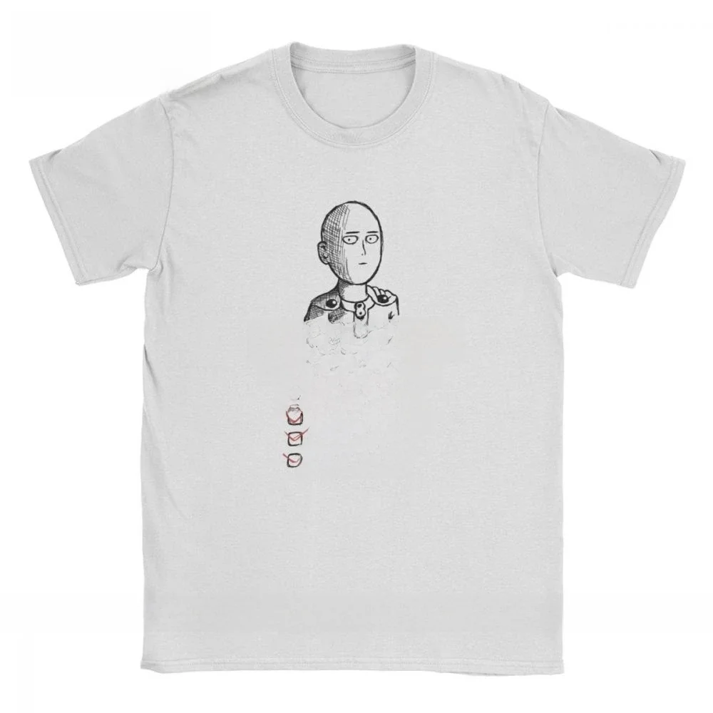 Herren One Punch Man Daily List T-Shirts Saitama OPM Oppai Anime Manga 100 % Baumwolle bedruckte Kurzarm-T-Shirts Plus Size T-Shirt
