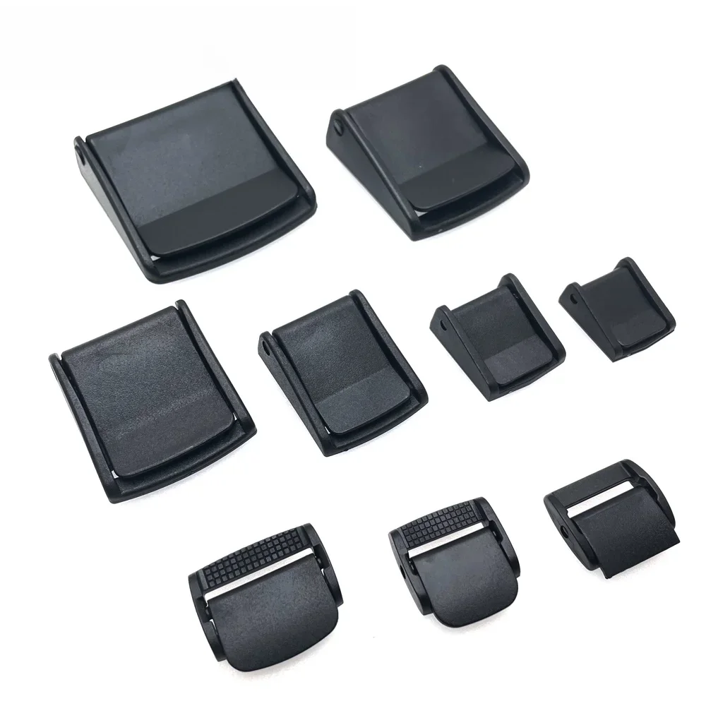 5 sztuk/paczka Klamry krzywkowe Plastikowy czarny klips do przełączania Paski plecaka Taśmy 5/8" 3/4" 1" 1-1/4" 1-1/2" 2" — zdjęcie 2