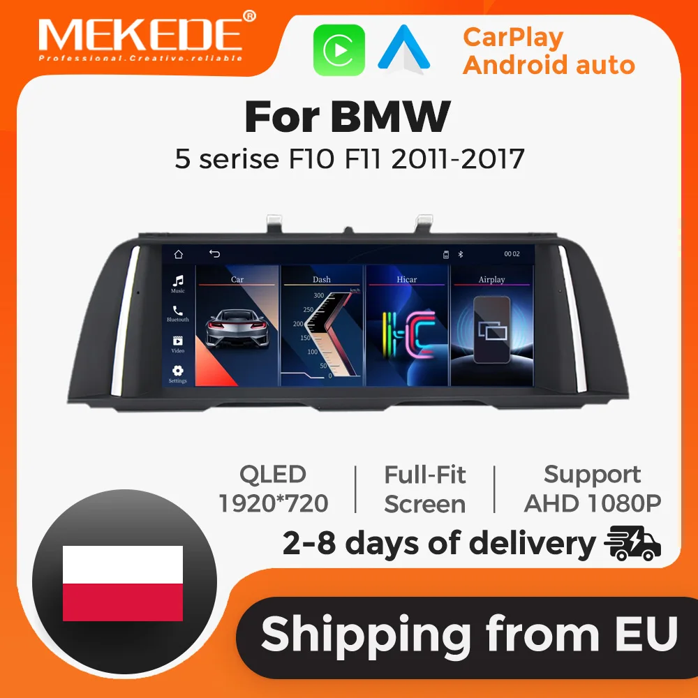 MEKEDE Multimedia-Touchscreen-Linux-System Autoradio für BMW 5er-Reihe F10 F11 CIC NBT System 2011-2017 Autoradio GPS Navi Wireless Carplay Android Auto BT WIFI Auto-Multimedia-Player unterstützt USB