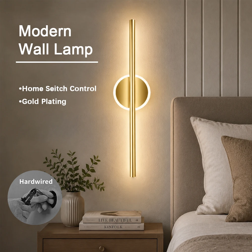 Modern LED Wall Sconces Gold-PlatedFor Living Rooms Bedrooms Bathrooms Above Mirrors Dining Rooms Bathrooms—Interior Decor Light