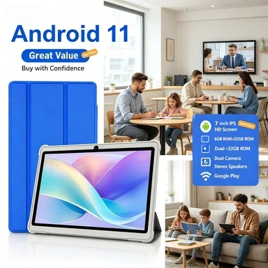 2026 Global Version 7 Inch 4G WiFi Kids' Tablet Quad Core 2GB RAM 32GB ROM Dual Cameras Children's Gifts Tablets Android 11