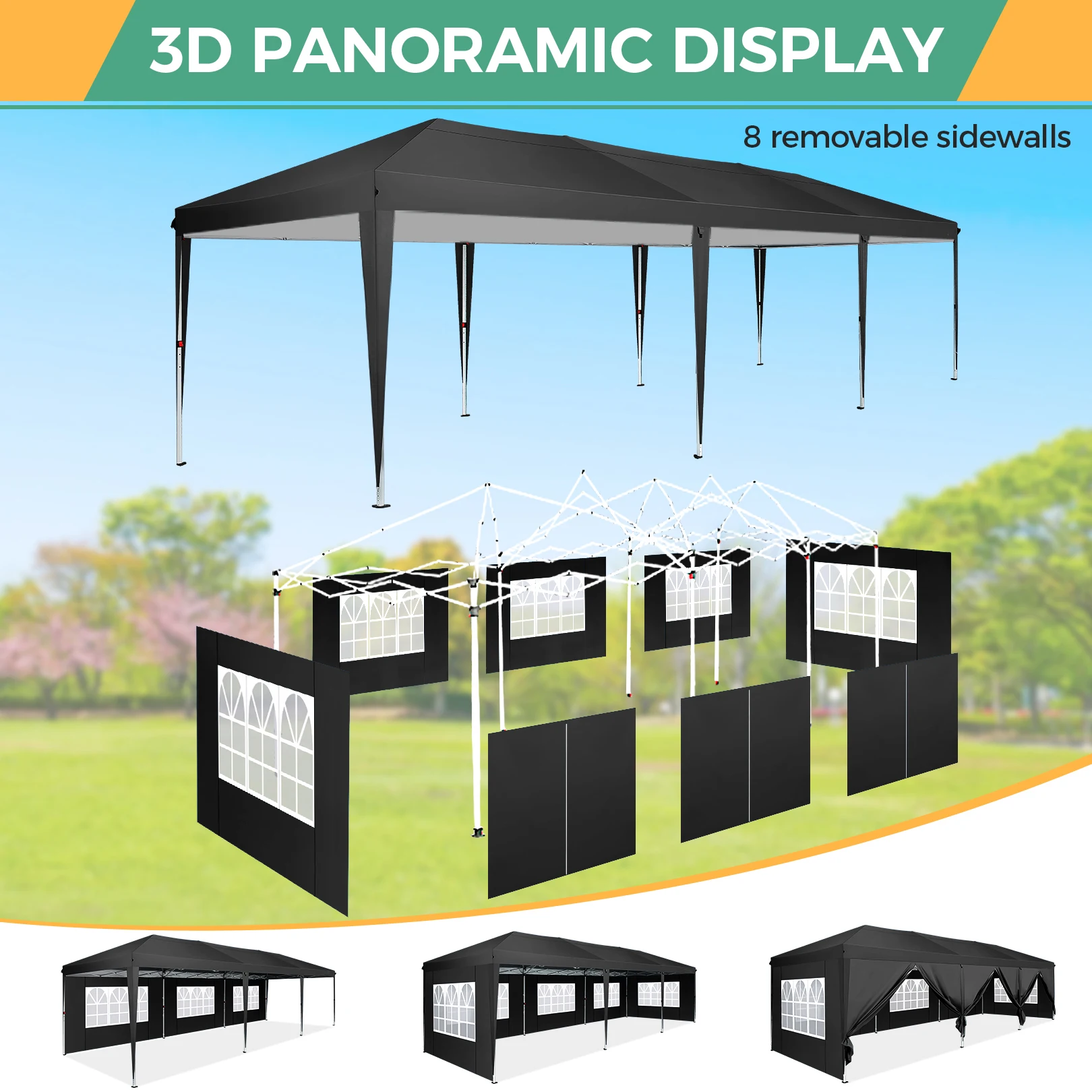 Tenda Pop Up 10x30 pés com 8 p - Gazebo Pop Up avaliação e preço