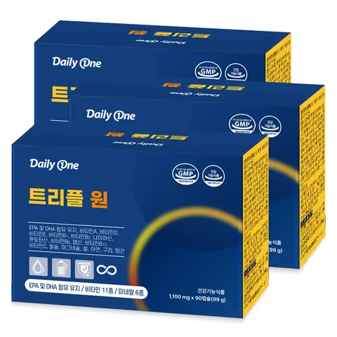 데일리원 트리플원 오메가3 종합 멀티 비타민 올인원 영양제 1,100mg X 90캡슐 3통 Best5