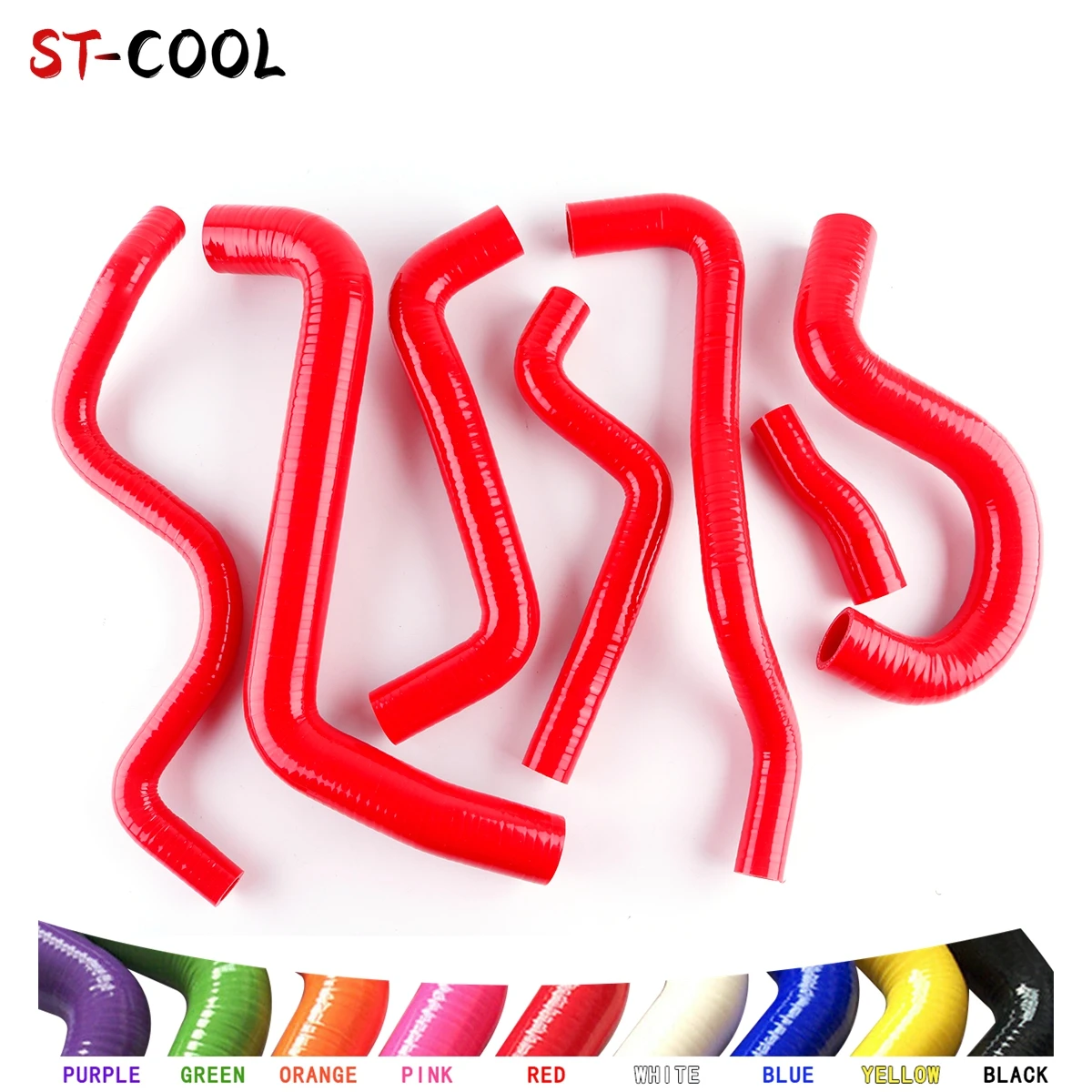 For VW Volkswagen Golf GTI GLI Jetta MK2 1.8 8V 1988 1989 1990 1991 Coolant Radiator Hoses Kit Silicone Tubes 7Pcs 10 Colors