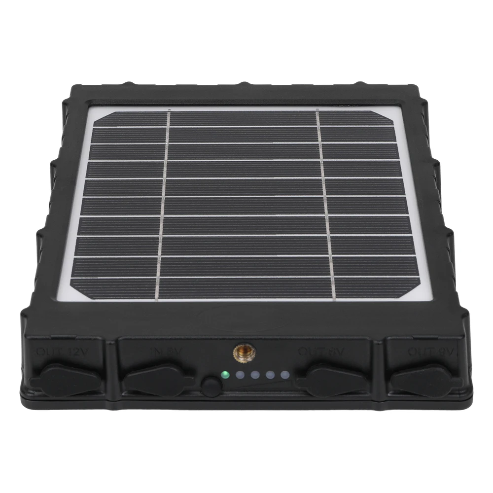 Trail Camera Solar Panel, Solar Battery Charger Kit 12V/1.2A 9V/1.6A 6V/2.4A with Build-in 8000mAH Battery for Hunting Camera