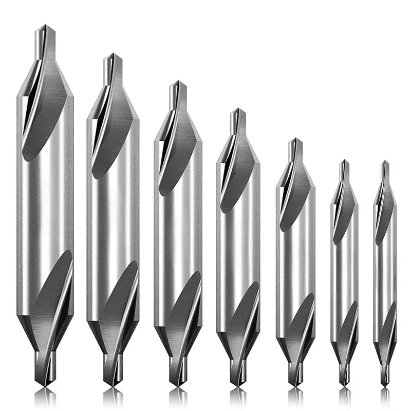 7-teiliges 1/1,5/2/2,5/3/4/5 Zentrierbohrer-Set, 60-Grad-Winkel-Zentrierbohrer-Set, Senkerwerkzeuge für die Metallbearbeitung von Drehmaschinen
