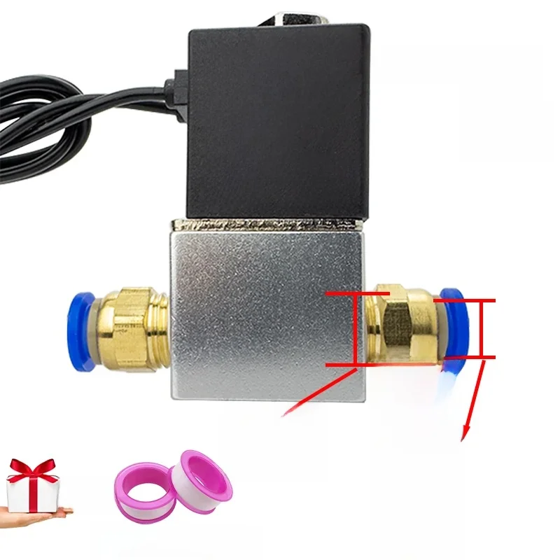 Électrovanne pneumatique bidirectionnelle normalement fermée, 1/4 pouces, silencieuse, sans huile, DC12V 24V AC110V 220V