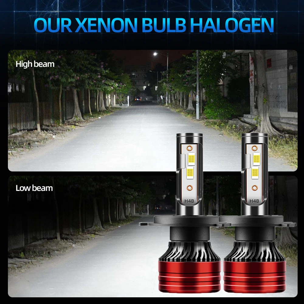 TEENRAM 200W  30000LM H7 H11 H4 Led Headlight Bulb 6500K LED HB3 9005 NO Copper Tube Led Light Kit for Car 12V 2PCS