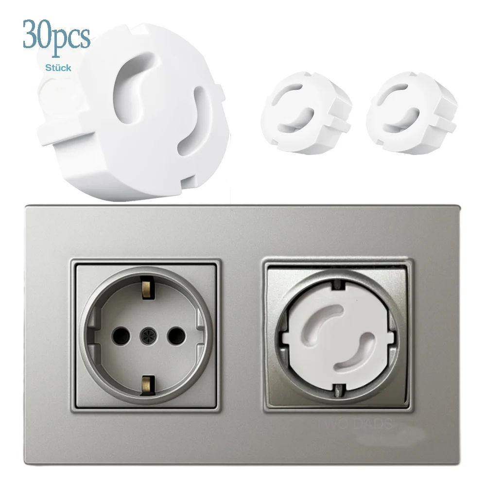 Baby Safe Outlet Cover, Abs Material Without Holes, Non Rotatable, No Need For Film, Suitable For European Schuko Socket Plugs