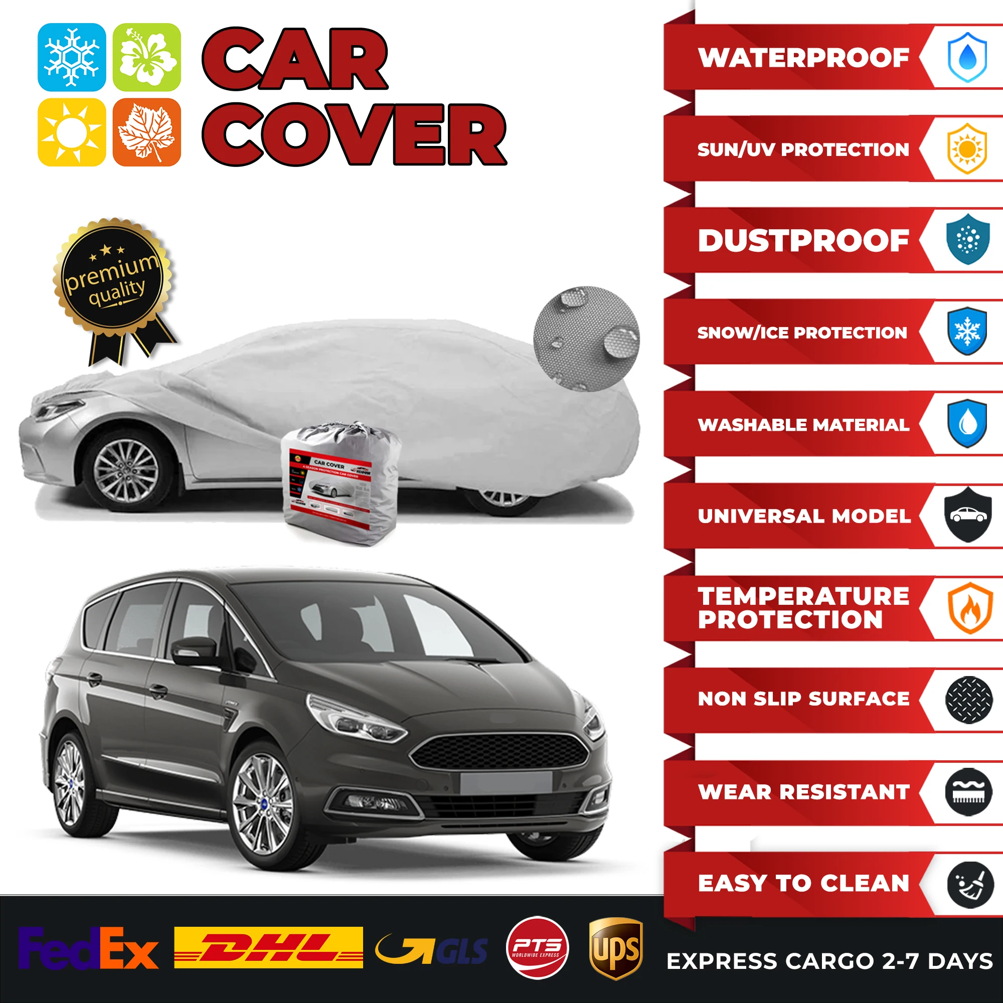 

Автомобильный чехол для Ford S-Max, универсальные автомобильные Чехлы для дома и улицы, полное покрытие автомобиля, защита от солнца, УФ, снега, пыли