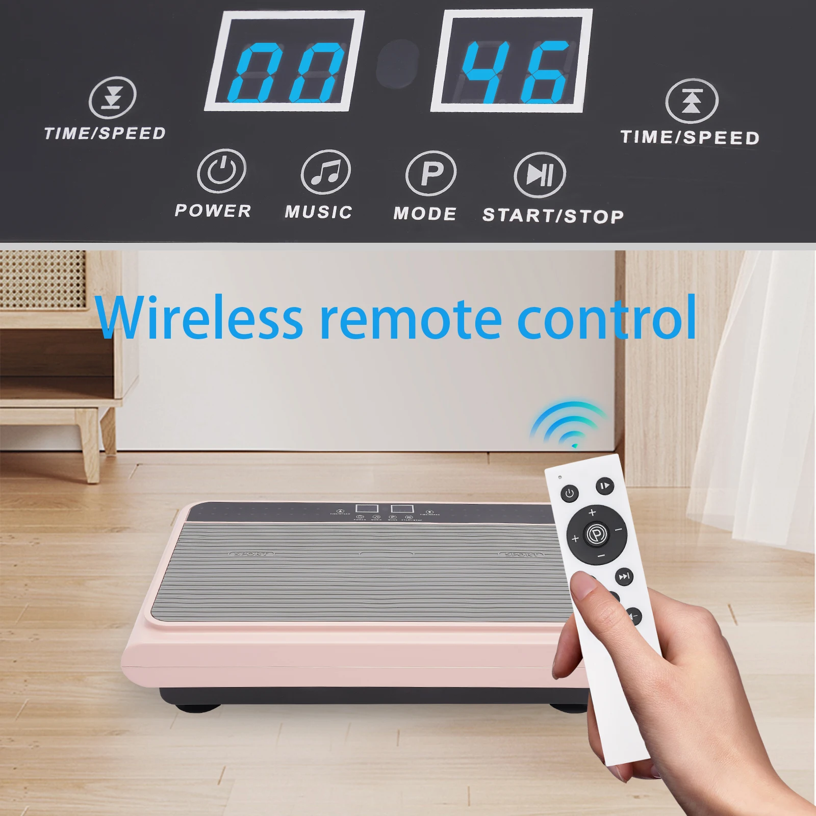 Vibrating Plate Exercise Machine, 110V Vibration Platform Machines 200W Shake Plate for Living Rooms and Bedrooms 21.25 x 13 x 4.72 Inch