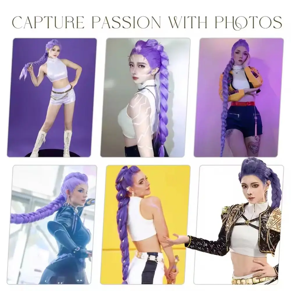 2 pçs sintético em linha reta kpop demônio caçadores rumi cosplay peruca rabo de cavalo com trança de cabelo rabo de cavalo acessórios de halloween