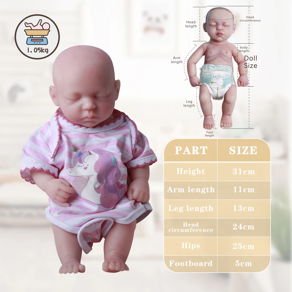 Reino unido armazém de corpo inteiro 100% silicone reborb bebê bonecas 32cm recém-nascidos bebe lifelike crianças cosdoll frete grátis para reino unido