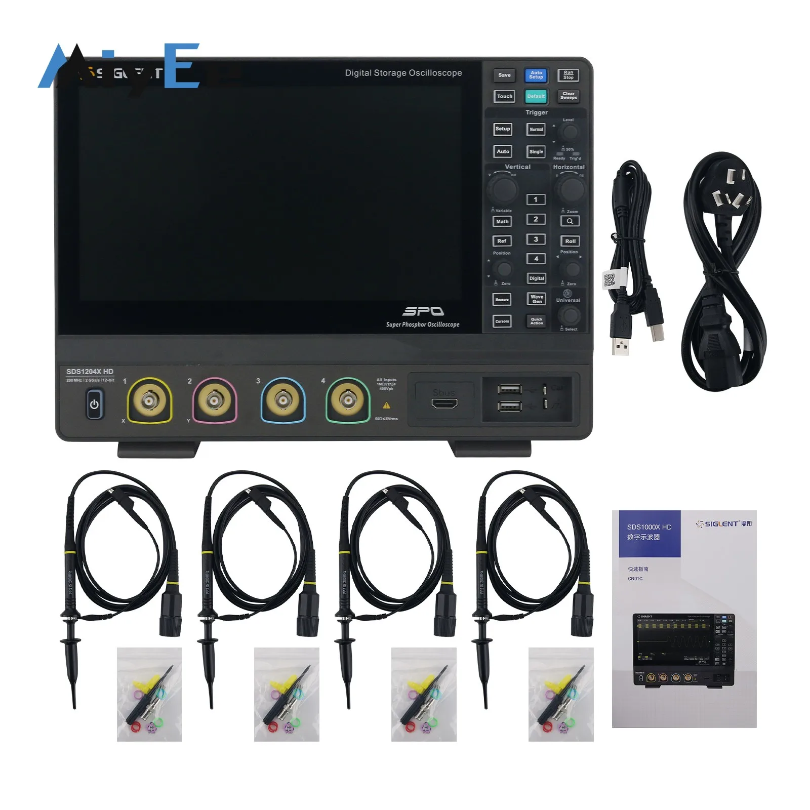 HD 12Bit High Resolution 70MHz 2GSa/s 2-Channel Digital Oscilloscope Support Multiple Trigger Function