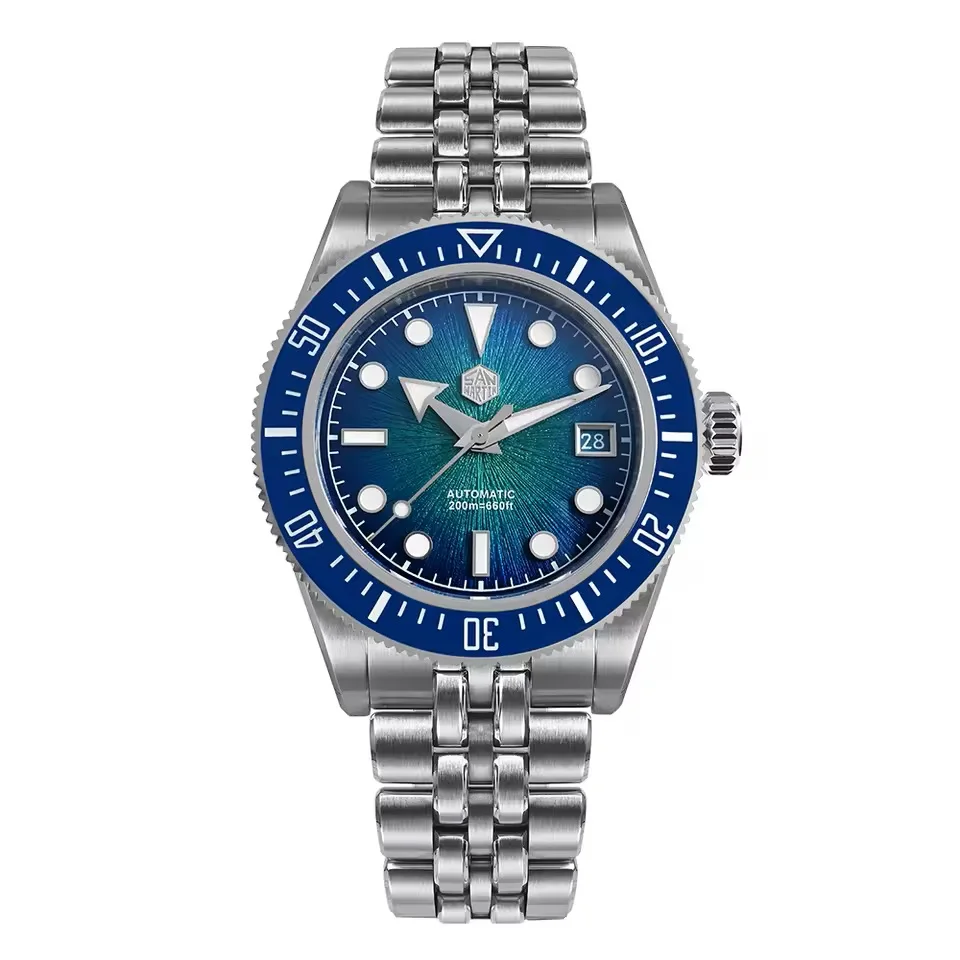 ساعة سان مارتن 40 ملم للرجال فاخرة غواص ميوتا 9015 مينا أمة الله مينا أوتوماتيكية ميكانيكية ساعة يد مقاومة للماء 200 متر SN0148 #1