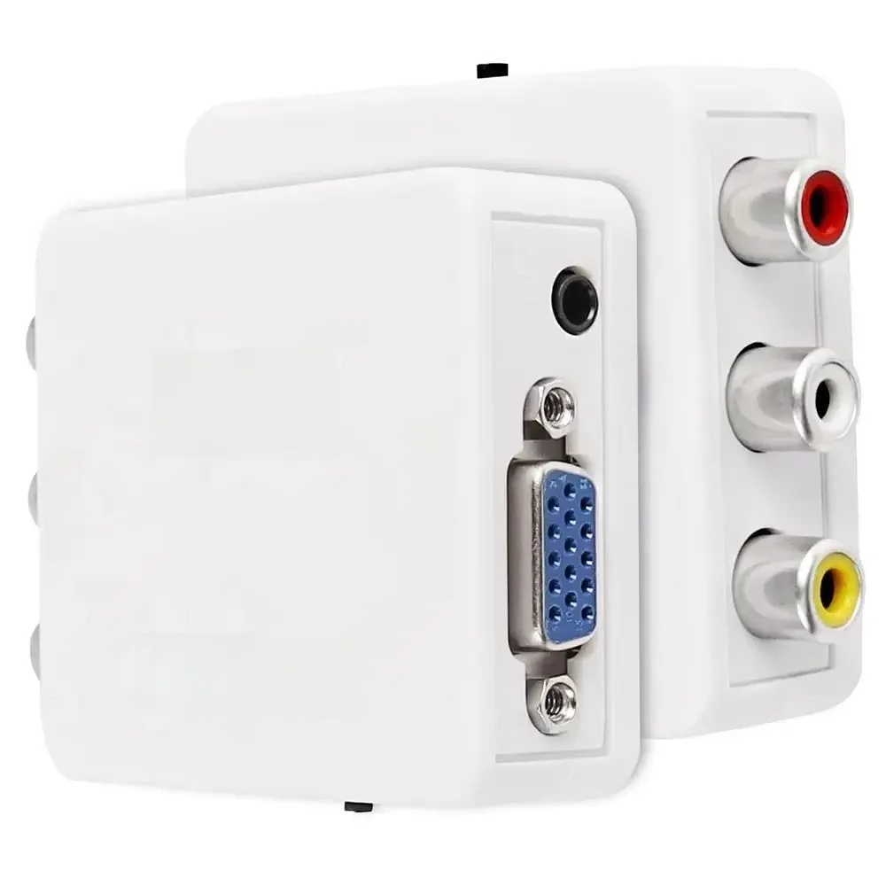 Adapter AV 3RCA na VGA 3,5 mm z kablem zasilającym USB Konwerter audio-wideo Obsługuje PAL NTS do DVD TV Set-Top Box Projector — zdjęcie produktu 7