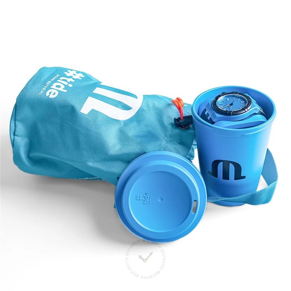 موريس لاكروا أيكون تايد كوليكشن موضة فاخرة صديقة للبيئة لون 40 مللي متر حزام مطاطي ساعة كوارتز زوجين ساعة للجنسين