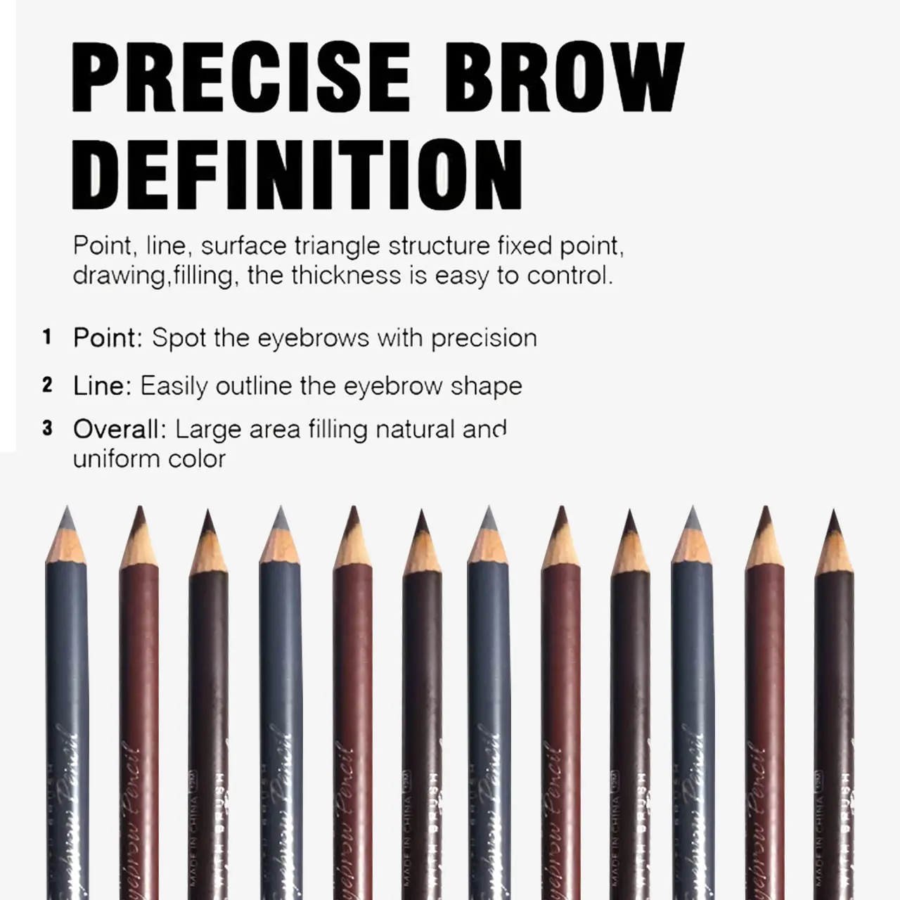 1 st Waterdicht Wenkbrauwpotlood Precieze Brow Definer Zwart Blond Bruin Wenkbrauw Pen Langdurige Make-up