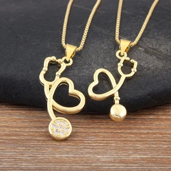 Nidin New Arrival Romantic Heart Shape Hollow Design Pendant Necklace For Women Irregular Geometric Copper Jewelry Party Gifts