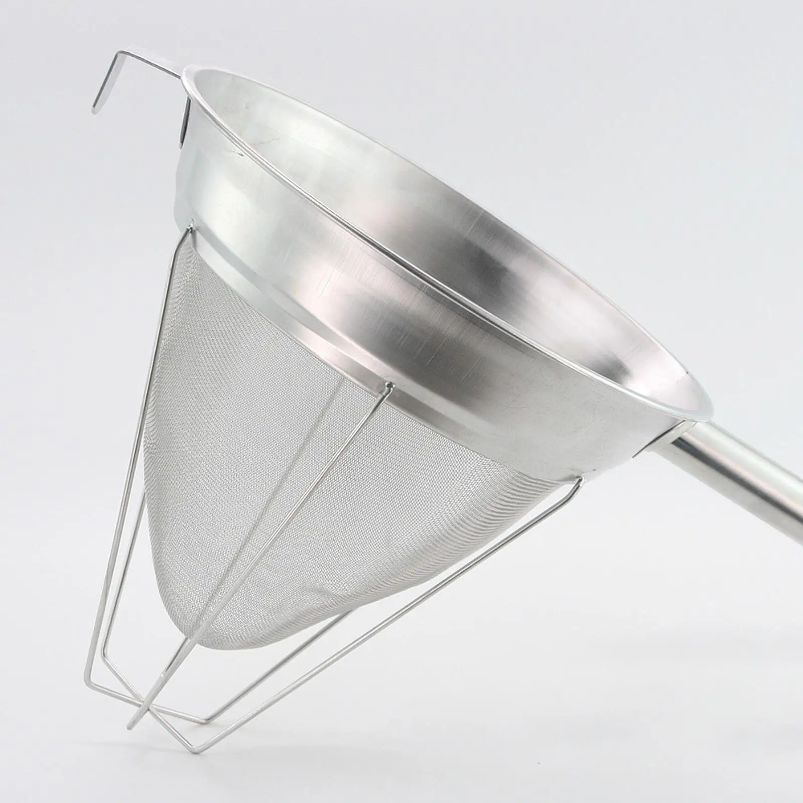 

Fine Mesh Strainer with Standwith Base Colander Utensil Icing Sugar Sieve with Long Handle for Food Tea Sugar Juice Coffee