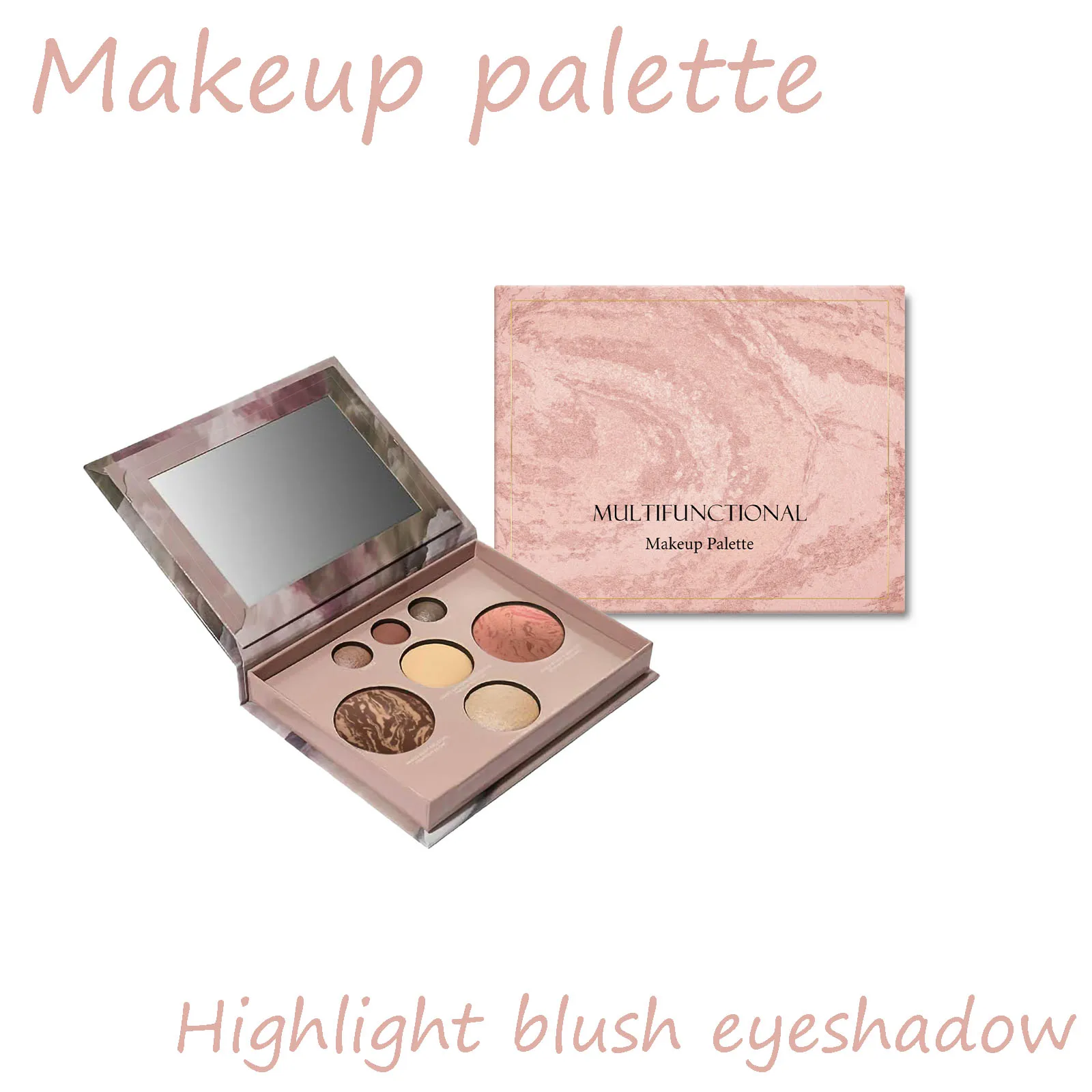 لوحة مكياج الوجه لتفتيح ظلال العيون وأحمر الخدود، هايلايتر غير لامع ولامع ومقاوم للماء وسهل الارتداء #1