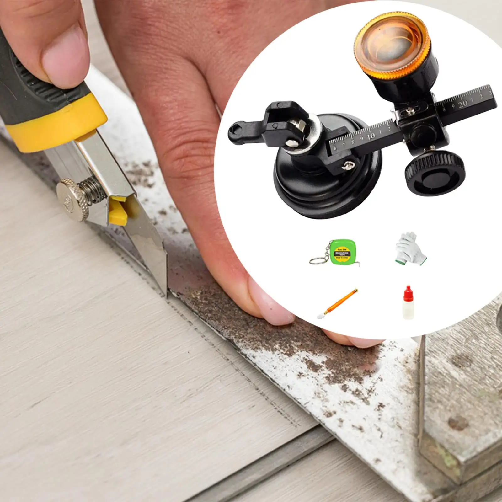 Industrieel glassnijgereedschap voor ronde vormen met verstelbaar ontwerp, professioneel heavy duty met handsnijgereedschap met zuignap