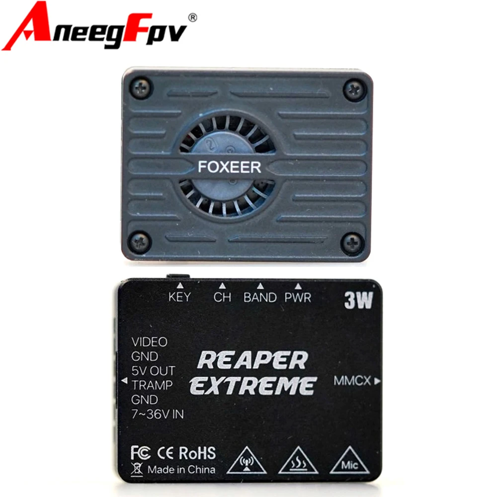 

Foxeer 5.8G Reaper Extreme 3W 72CH 25 мВт 200 мВт 500 мВт 1,5 Вт 3 Вт Регулируемый VTX для FPV дальнего действия