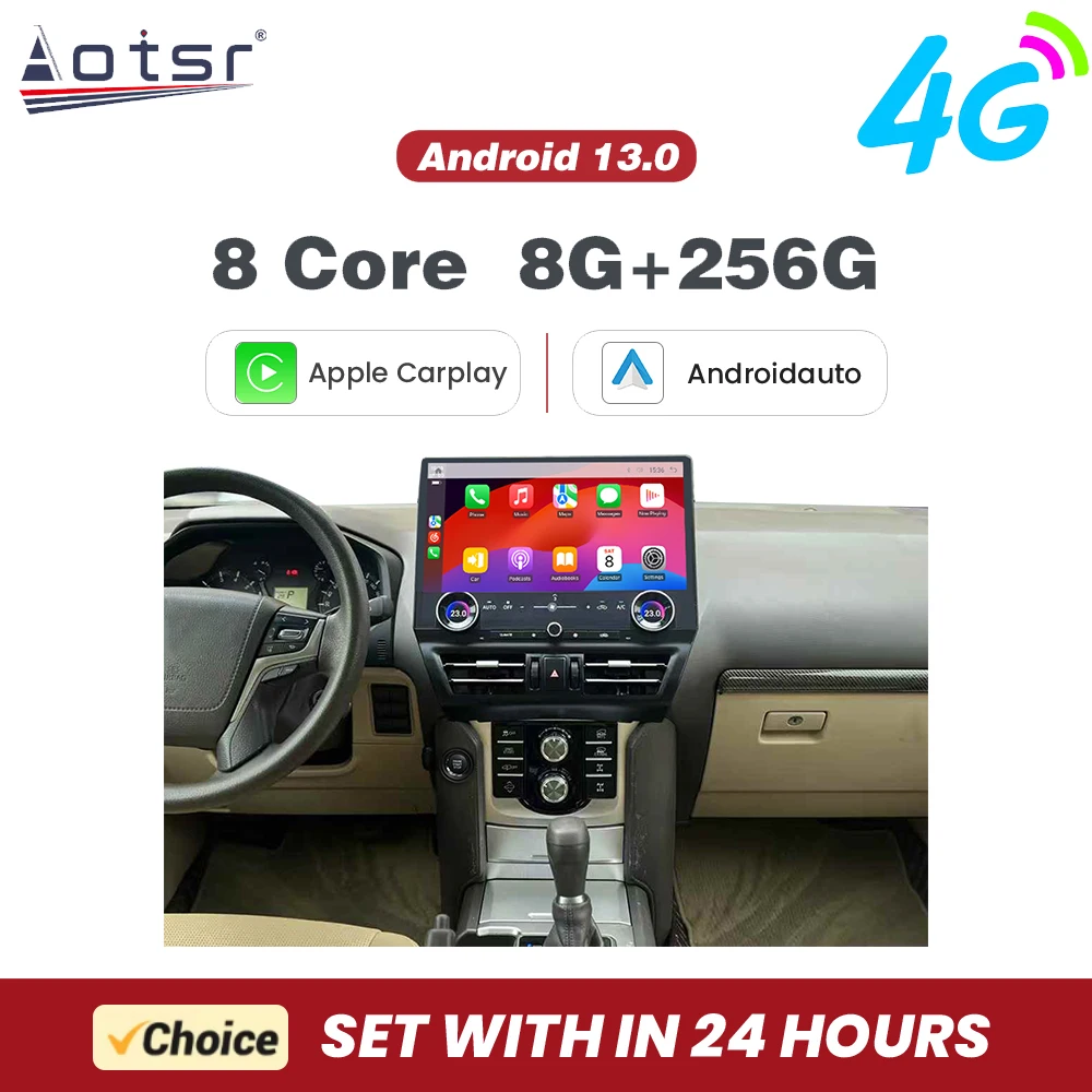 16.8'' Android 13 for Toyota Prado Adapts To The Same Series 2010-2021, Qualcomm，GPS Navigation Wireless Carplay Car Radio Touch