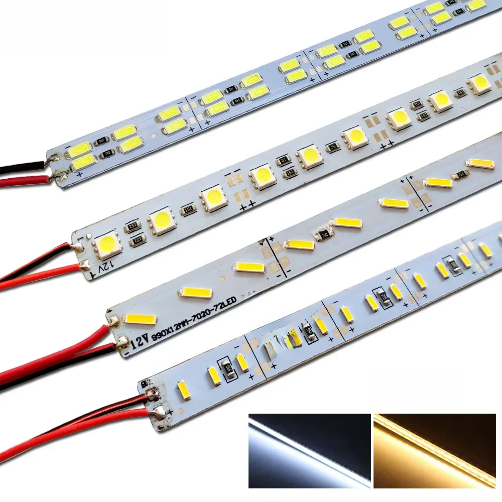 10 sztuk * 50cm listwa LED światła wysokiej jasne SMD 5050 5630 7020 8520 4014 12V 36/72 diody LED sztywny pasek ciepłe/zimne do szafki oświetlenie kuchni — zdjęcie 2