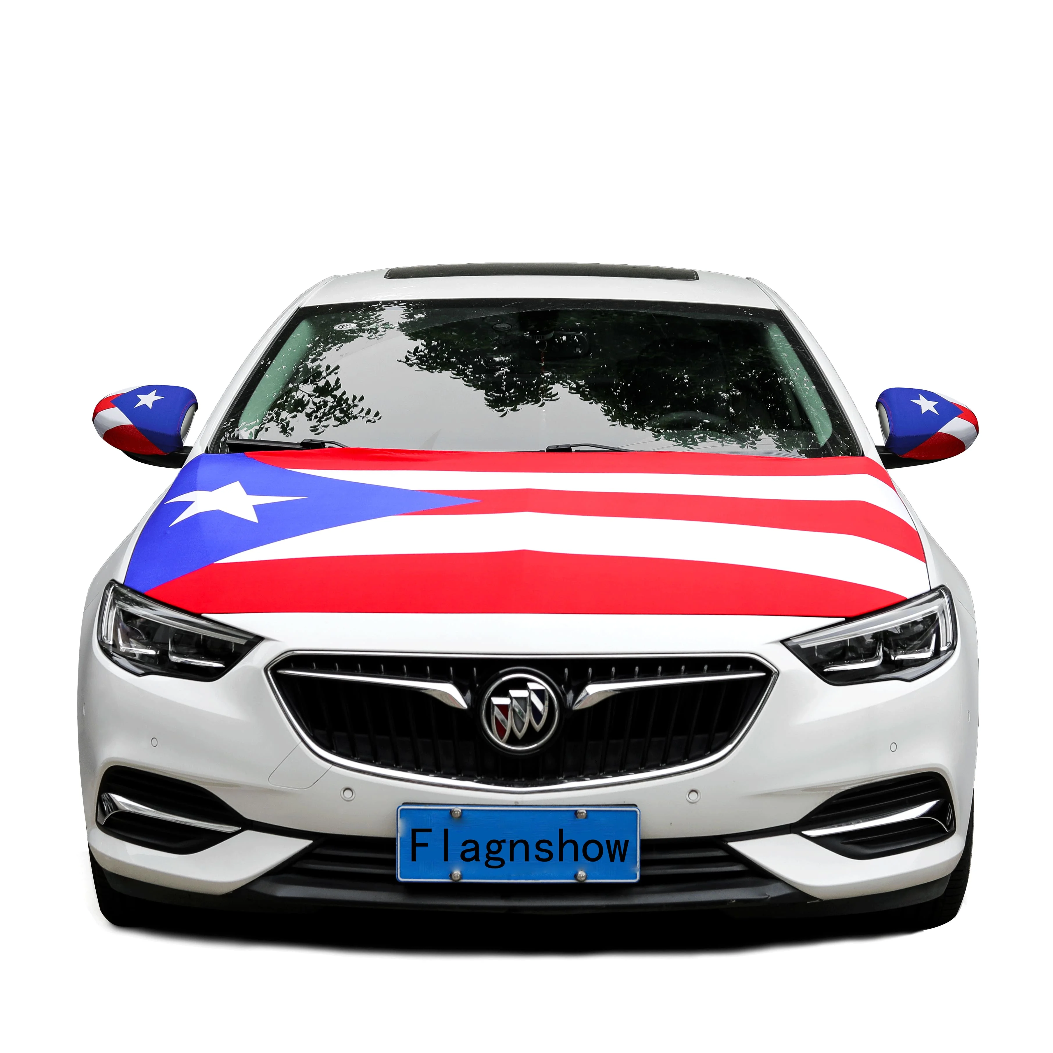 Free Size stretch fabric puerto rico Flag car mirror cover