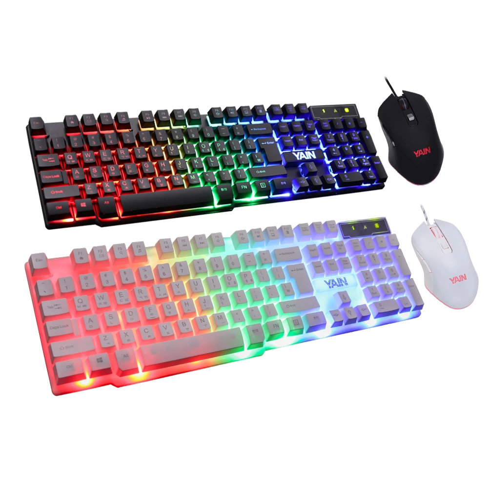 YAIN MJ-1000/1000W WIreline Keyboard mouse set combo (Black/White)