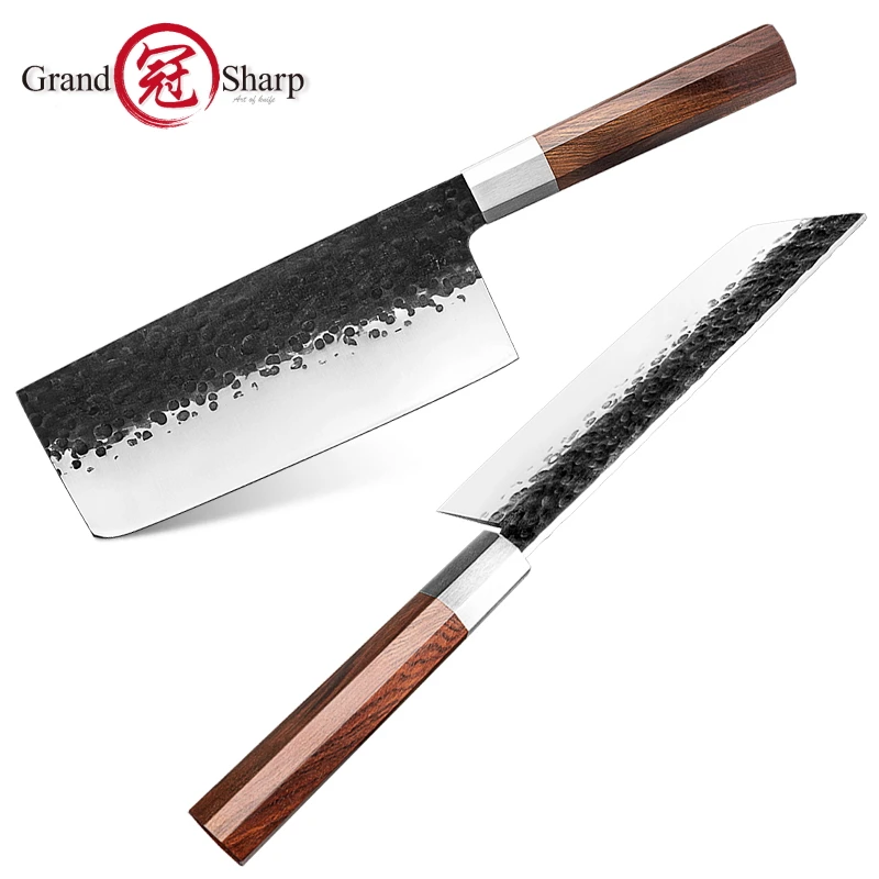 Handmade Chinese Cleaver 7.5 inch High Carbon 4cr13 Steel Cooking Slicing Tools Professional Chef Knife Best Kitchen Knives NEW