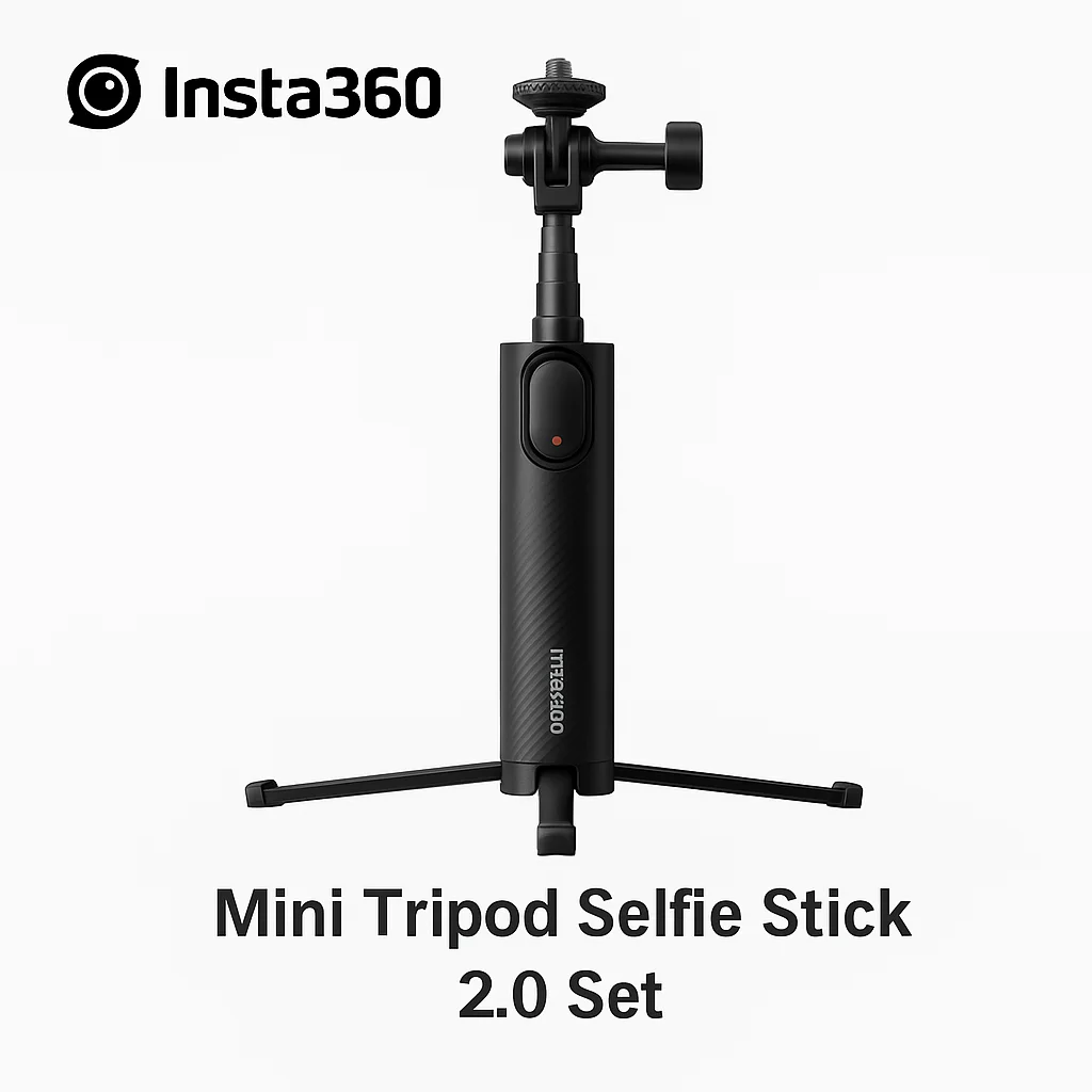 

Insta360 Original Mini Tripod Selfie Stick 2.0 | Extendable Pole with Tripod & Bluetooth Remote for X5 X4 X3 GO 3S RS Cameras