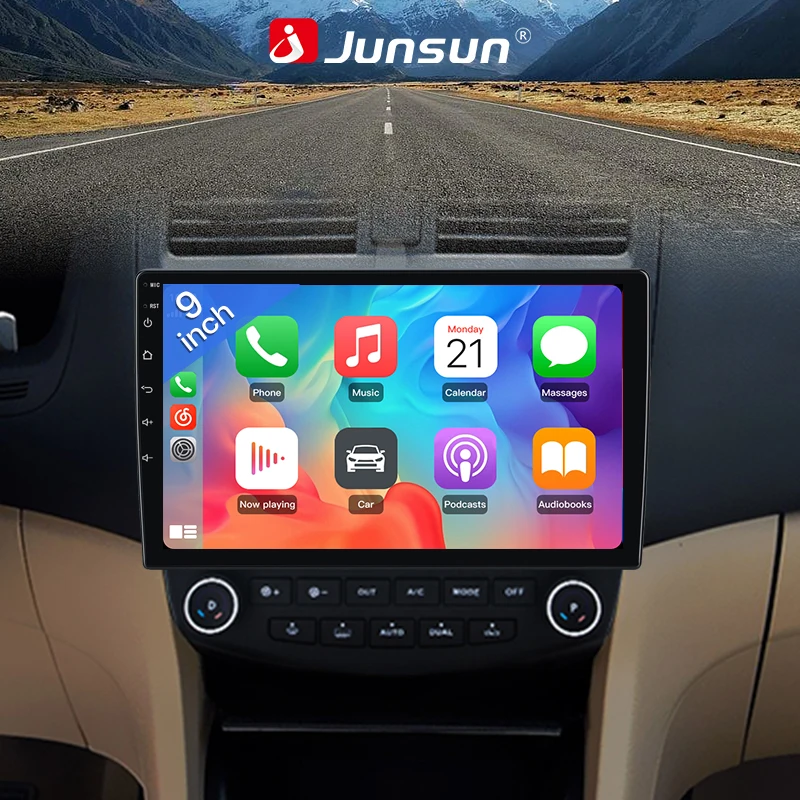JUNSUN Car Radio Stereo  for Honda Accord 7th 2003 2004 2005 2006 2007 Android Head Unit Car Radio with Wireless CarPlay Smart Car Navigation System  Car GPS Navigation System Auto Radio