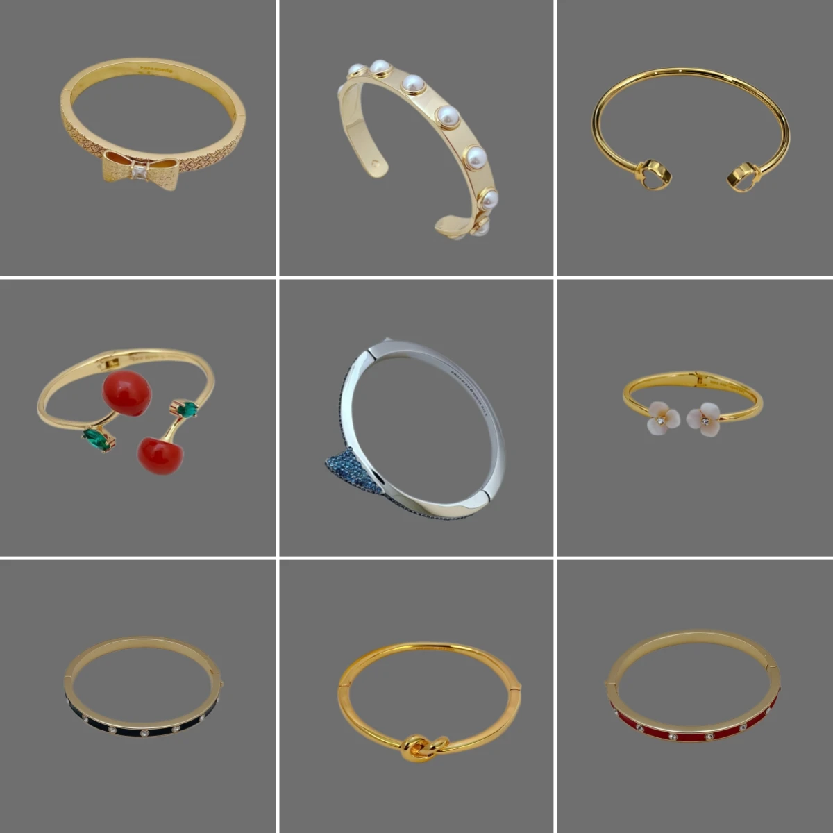 

Kate Jewelry 18K Gold Filled Flower Fruit Bangles Bracelets For Women Fine Jewelry
