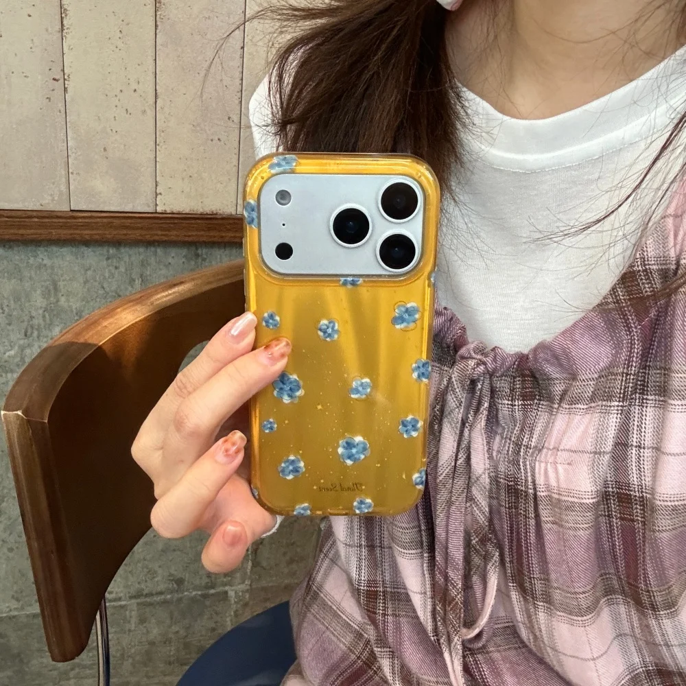 Casing ponsel bergaya lukisan minyak seni, cocok untuk iPhone 14151617 Pro Fundas 17max, casing pelindung anti-guncangan simpel dan modis