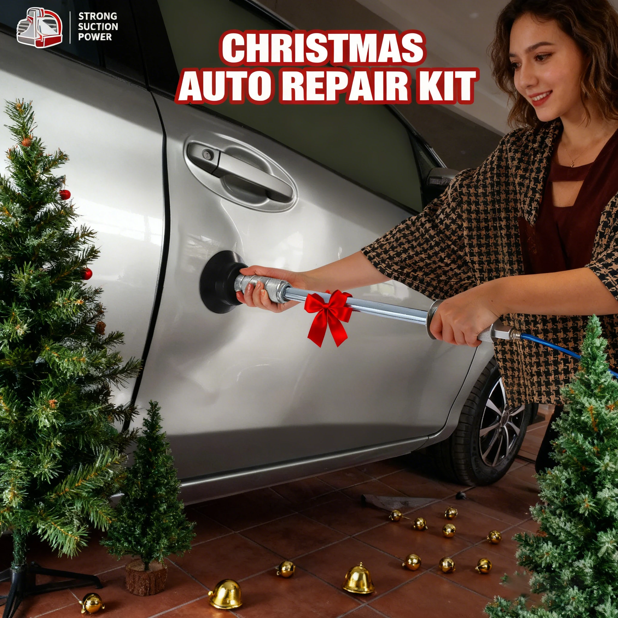 

Steel Pneumatic Suction Cup Sheet Metal Tool Set Air Pneumatic Dent Puller W/ Slide Hammer For Auto Repair Shops, Cars, Trucks