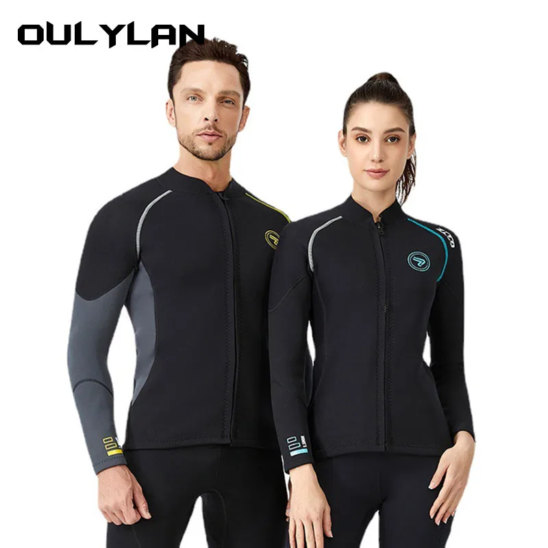 

OULYLAN 1.5mm Women Jacket Diving Suit Neoprene Wetsuit Men Scuba Spearfishing Snorkeling Surfing Coat Winter Deepwater Swimwear