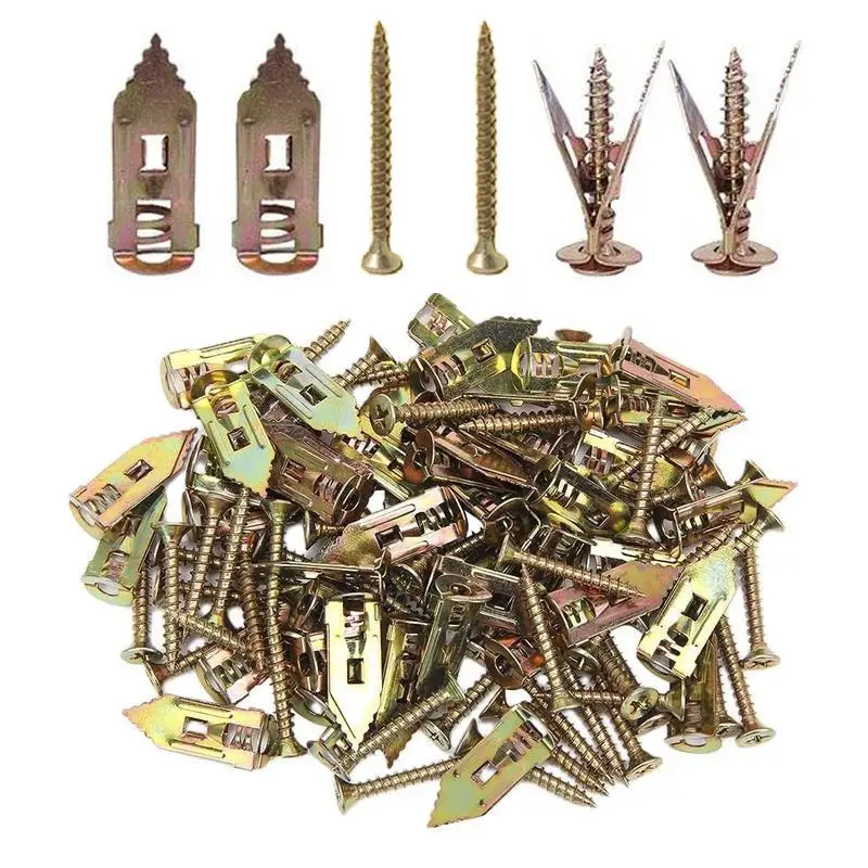 10pcs Self-Tapping Anchor Kit for Hollow Walls: Heavy-Duty Zinc-Plated Steel Construction Furniture Mounting Home Decor Mounting Tv Mounting