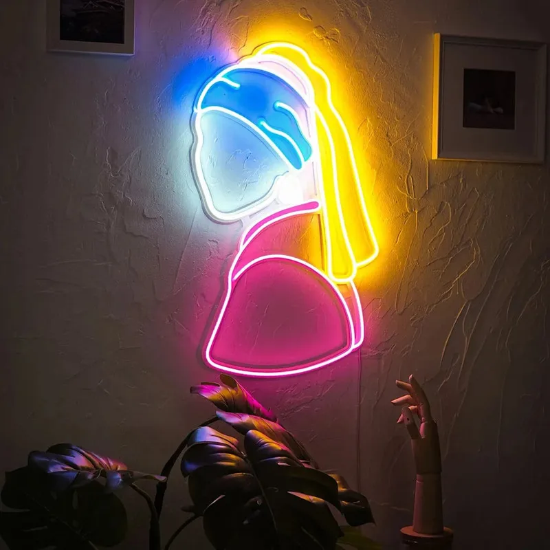 girl art handmade led neon lights sinais de neon home room wall decor decoracao para quarto bar loja festa 01