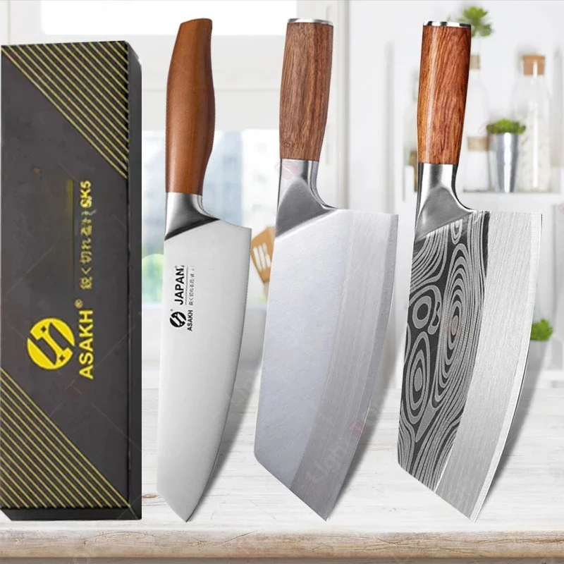Japoński nóż szefa kuchni Profesjonalny zestaw noży kuchennych Tasak do mięsa Filet rybny Krajalnica Nóż Santoku Nóż rzeźniczy do gotowania — zdjęcie 2