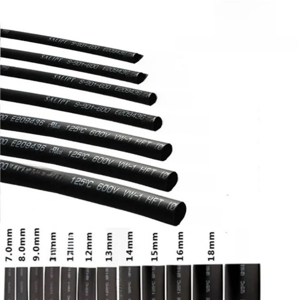 5/1 METER/LOS SCHWARZ 1 mm 1,5 mm 2 mm 2,5 mm 3 mm 3,5 mm 4 mm 5 mm 6 mm Schrumpfschlauch