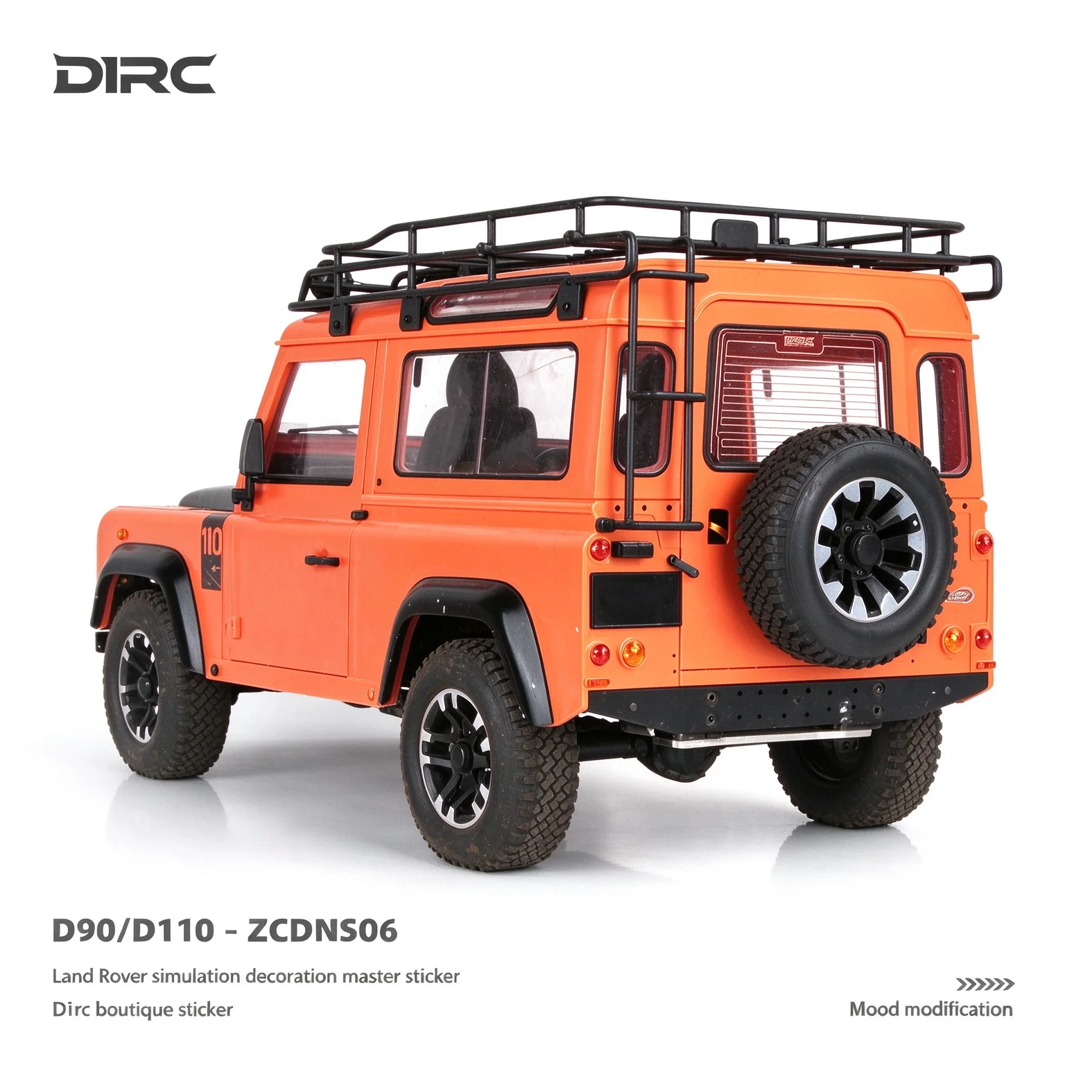 D1RC 1/10 Scale Metal Decal for Land Rover Defender RC Crawler Realistic Rear Window Texture Decal Fit for Camel Cup