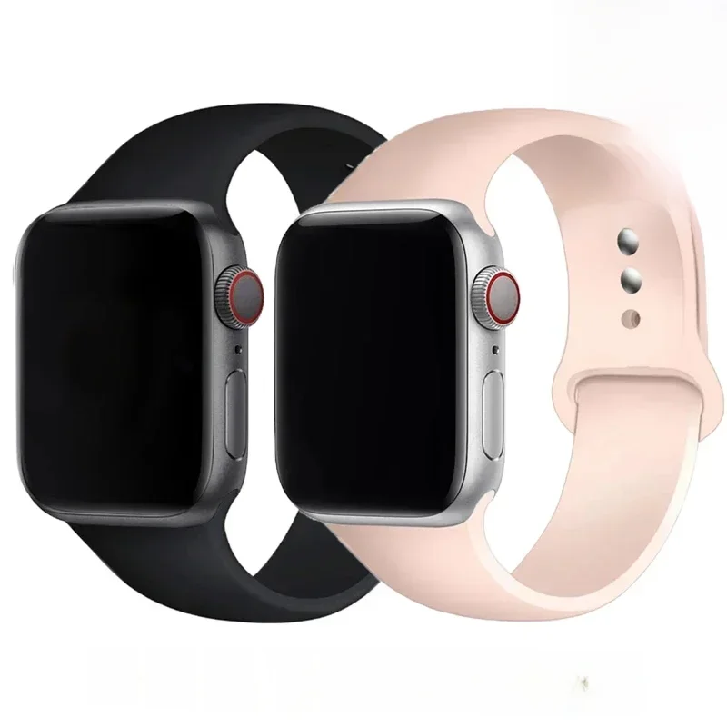 Silikon sportowy do Apple Watch Ultra Band 49mm 40mm 44mm 42/38mm Bransoletka z miękkiej gumy iWatch series 9 8 7 6 SE 5 41mm 45mm Pasek — zdjęcie 2