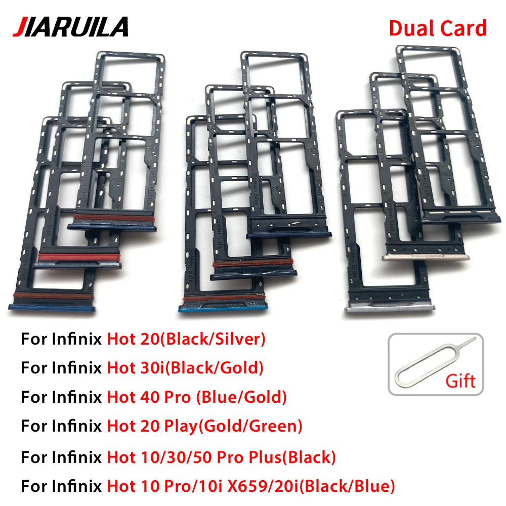 SIM Card Tray Slot Holder Adapter Accessories For infnix Hot 10/10 Pro/10i X659/20/20 Play/20i/30/30i/40/40 Pro/50 Pro Plus
