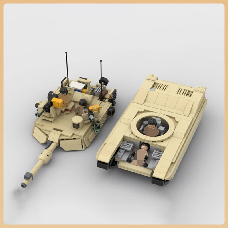 Military Weapons Building Block Army M1A2 Abrams Main Battle Tank Track Vehicle Technology Bricks Toys Children Christmas Gifts