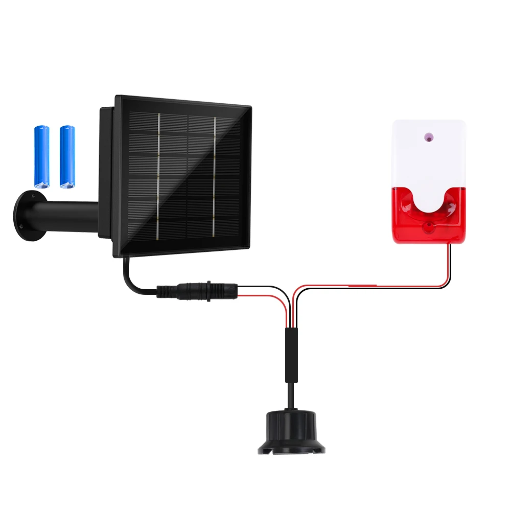 

4W Solar Panel Powered Smart Water Leak Detector Solar Outdoor Remote Monitor Flood Leakage Sensor Strobe Alarm Security System