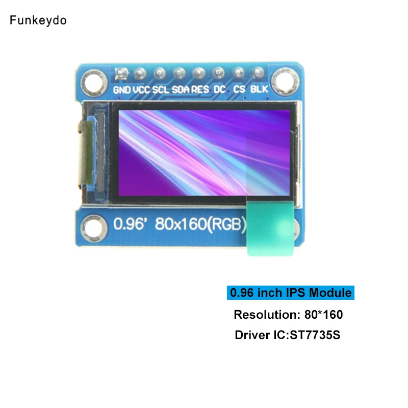 

Funkeydo 0,96 "4-линейный SPI IPS ЖК-модуль ST7735S 80X160 RGB экран дисплея для STM32/C51