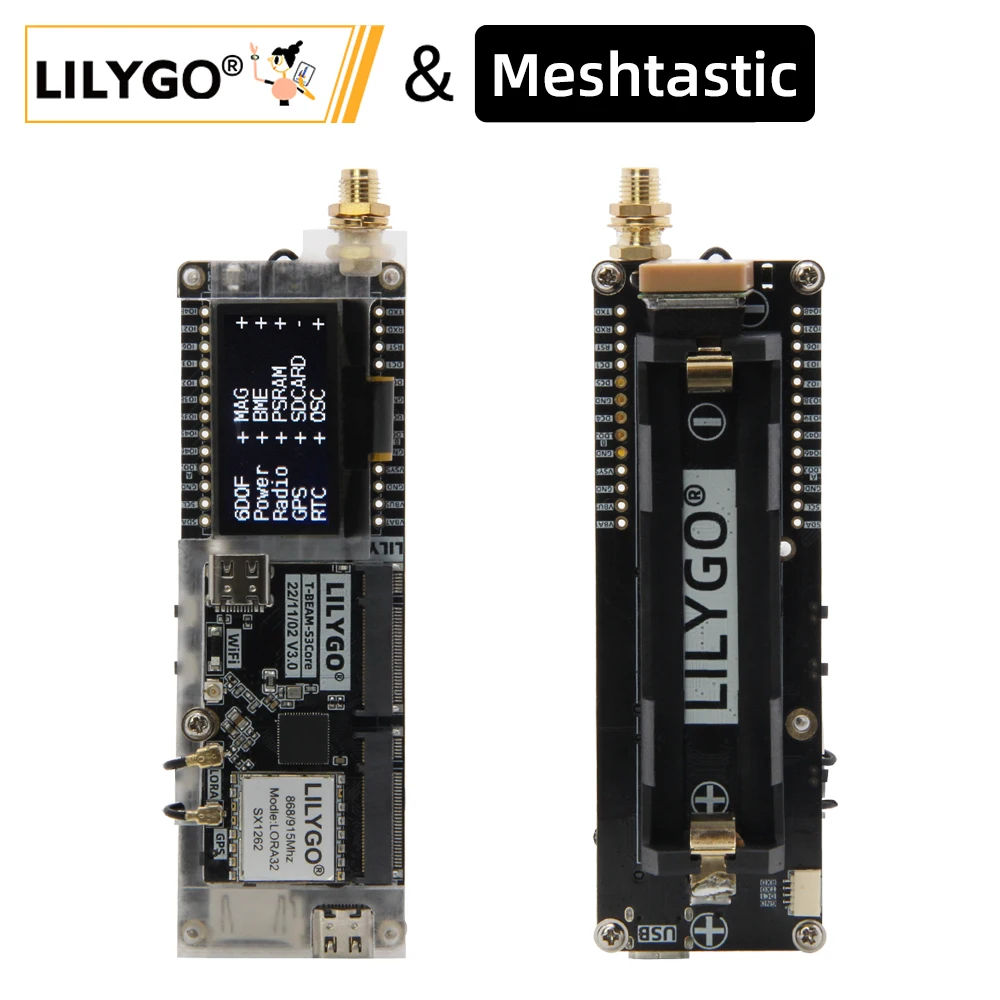 LILYGO® Meshtastic T-Beam SUPREME ESP32-S3 Development Board SX1262 LoRa Module 433/868/915MHz GPS WiFi Bluetooth 1.3 inch OLED