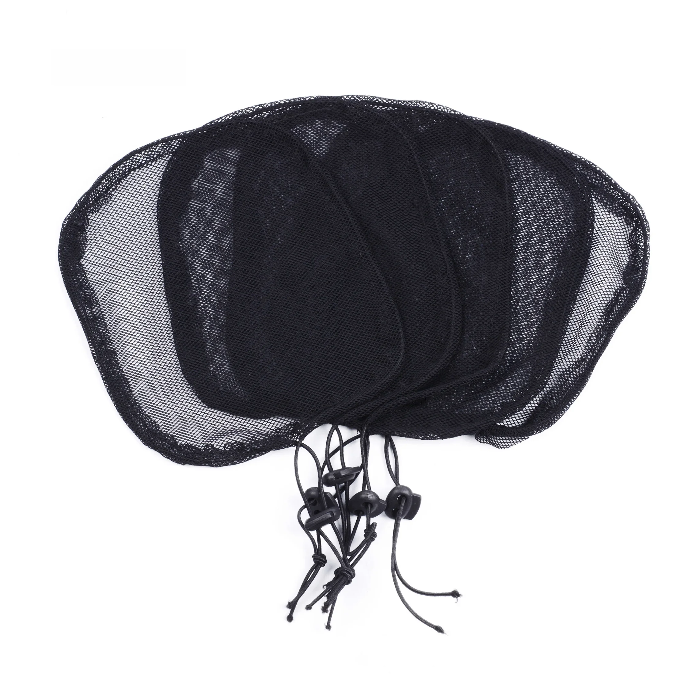 5 sztuk siatki do włosów dokonywanie kucyk Hairnets regulowany pasek na plecach tkania Cap Glueless czapka z peruką — zdjęcie 2